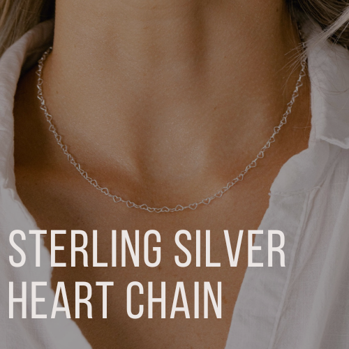 STERLING SILVER HEART CHAIN